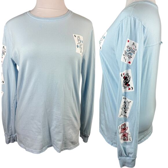 Our Universe Disney Alice in Wonderland Character Playing Cards LS T-Shirt Md - Picture 2 of 10
